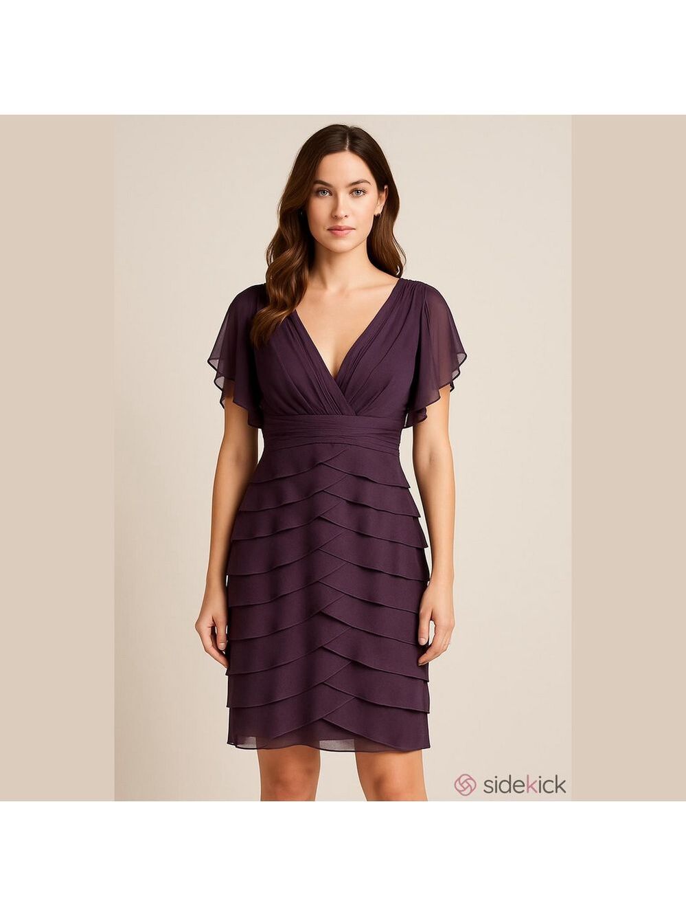 Adrianna Papell - Elegant Purple Layered Dress